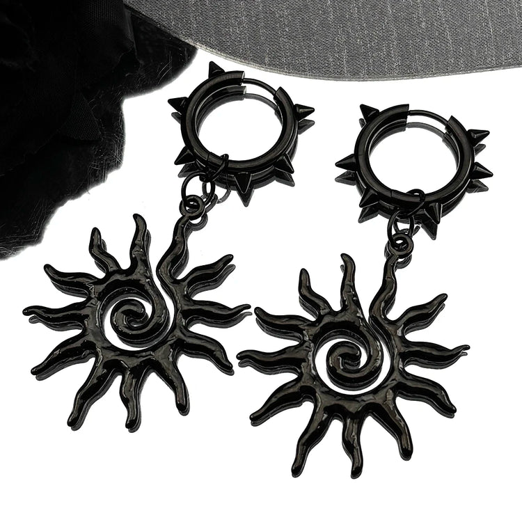 Punk Spike Rivet Hoop Earrings For Women Men Ear Studs Stainless Steel Gothic Hip Hop European and American Earring Jewelry Gift
