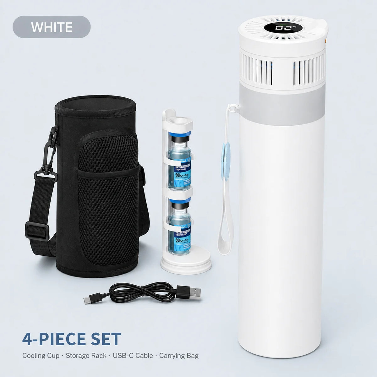 Portable Insulin Cooler 2-8°C USB-C Medicine Refrigerator for Travel, Medication Cooling Cup with Digital Display