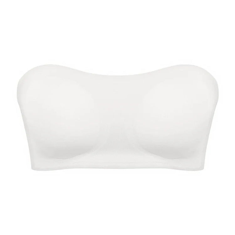 Women's Sexy Strapless Push Up Bra Removable Padded Seamless Ice Silk Top Women Invisible Beauty Back Anti-slip Off-shoulder Bra