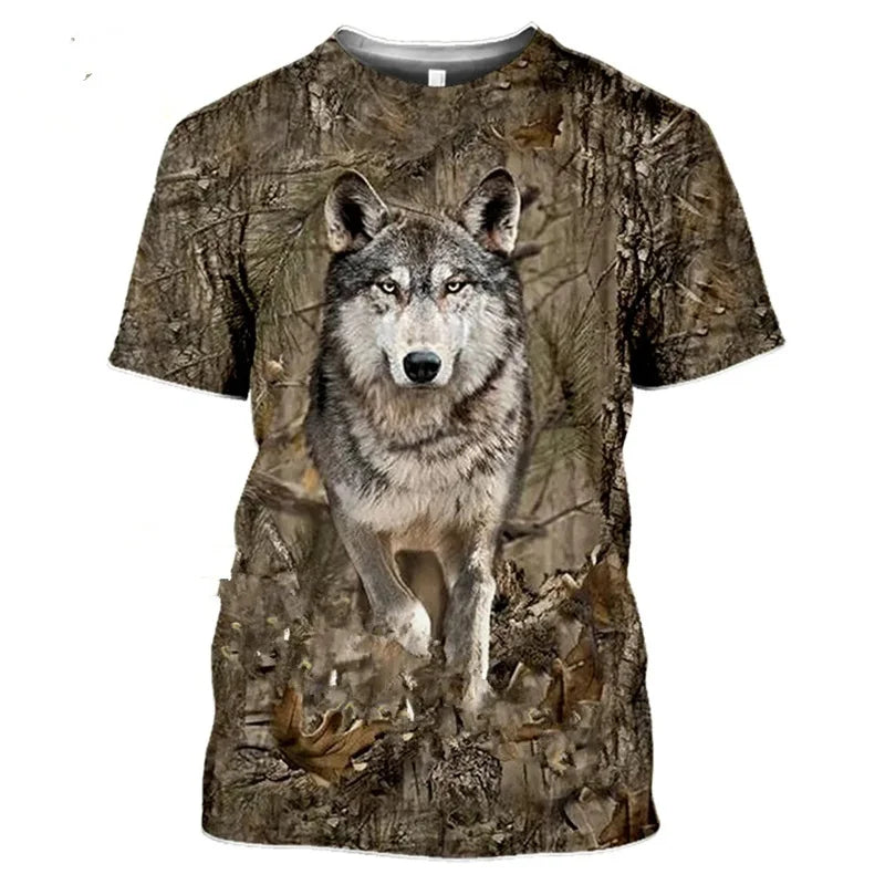 New Camouflage Rabbit Hunting 3d T-shirt Summer Casual Men's T Shirts New Fashion Street Women's Short Sleeve Tops Male Clothing