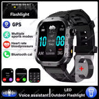 2026 New Rugged Military GPS Smart Watch Men Bluetooth Call Health Monitoring Sports 5ATM Waterproof Smartwatches Man Pk HT30