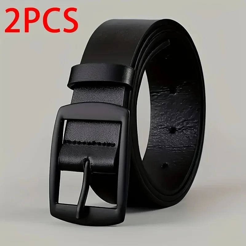 New Luxury Belt for Men PU Leather Belt Metal Pin Buckle High Quality Famous Brand Designer Waist Strap Belt for Jeans Plus Size
