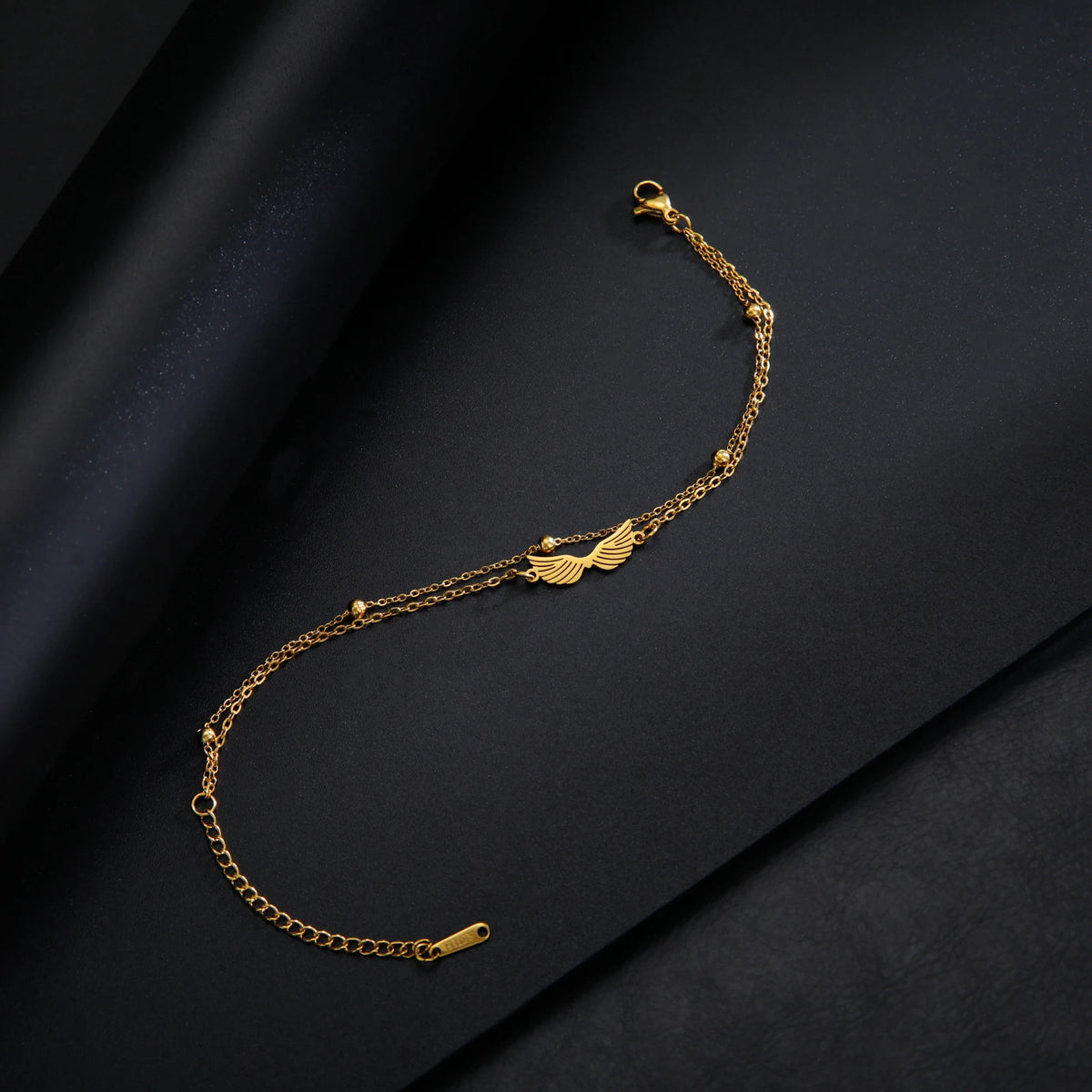Lucktune Angel Wing Pendant Bracelet for Women Stainless Steel Beads Chain Bracelet Fashion Kpop 2025 New Jewelry Wedding Gift
