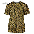 Novelty Men's T-Shirt 3D Woods Hunting Camouflage Print Short-Sleeved T-Shirt Outdoor Sports Tops Summer Men's Casual T-Shirt
