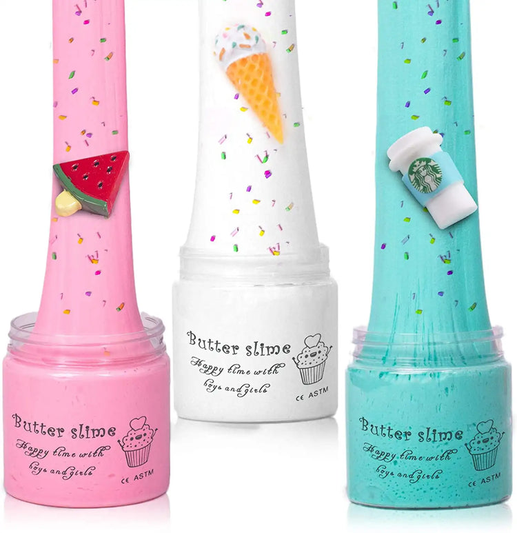 Butter Slimes Soft Slime Toys Slime Set with 4-Pack Safe Color Toys Super Soft and Non-Stick DIY Surprise Slimes