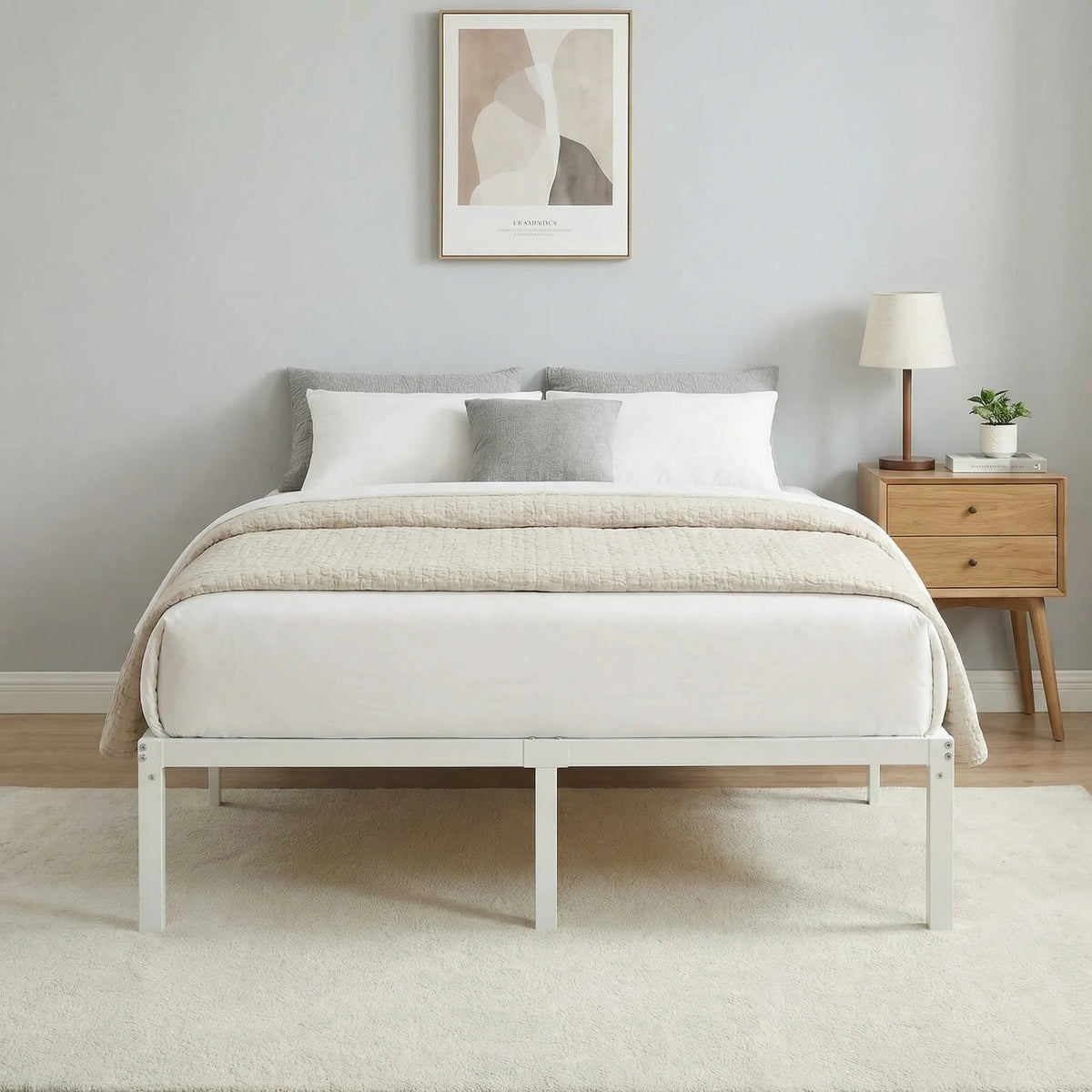 HOOMIC Twin/Full/Queen/King Heavy-Duty Metal Bed Frame with 14 Inch Under-Bed Storage — No Box Spring Needed, Easy Assembly
