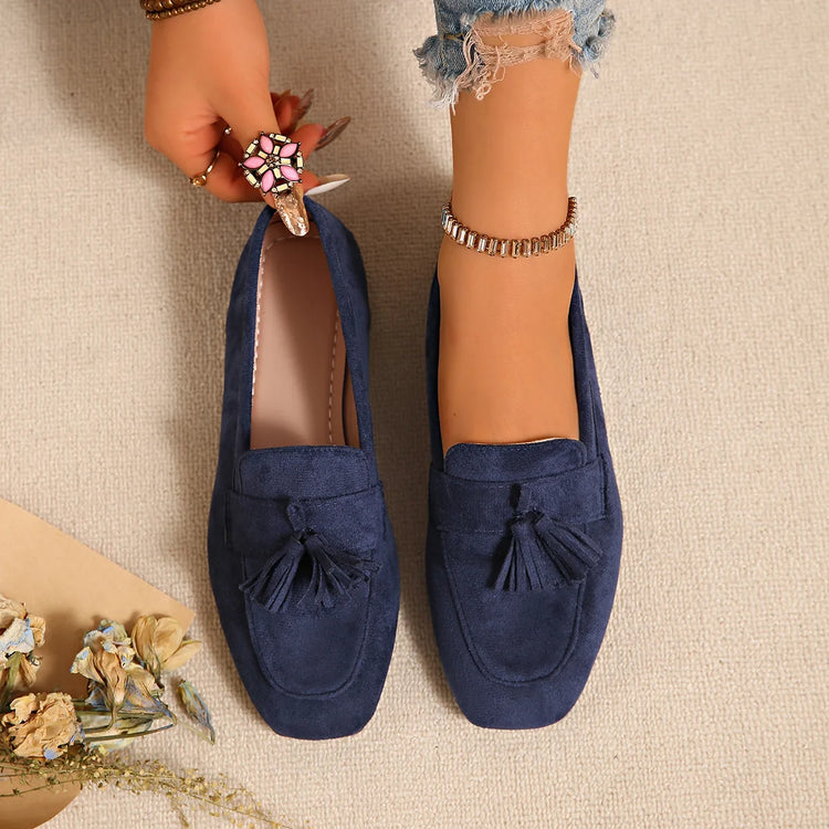 Woman's Flat Shoes Large Size Spring New Fashion Square Toe Comfortable Soft Ballet Flats Simple Versatile Casual Slip on Shoes