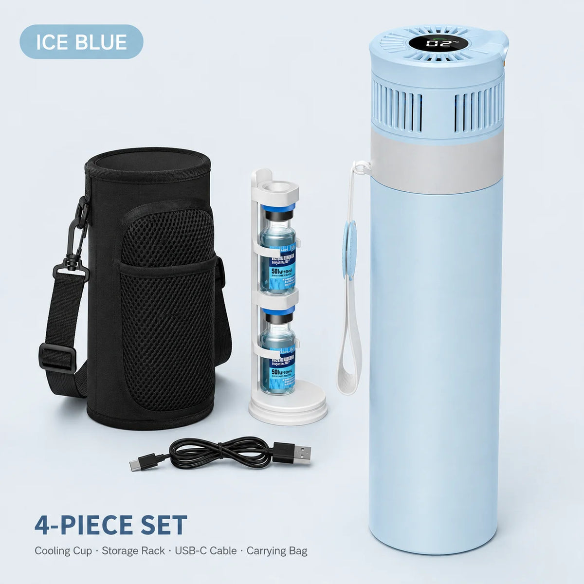 Portable Insulin Cooler 2-8°C USB-C Medicine Refrigerator for Travel, Medication Cooling Cup with Digital Display