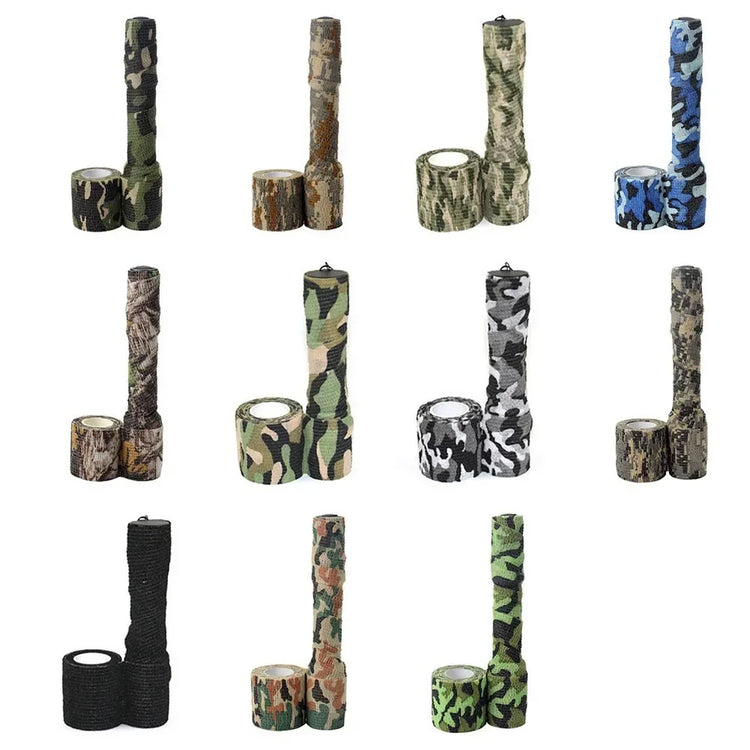 Tactical Camo Tape Hunting Self-Adhesive Wrap Stretch Bandage Outdoor Gear Concealment Cylindrical Object Protection Accessories