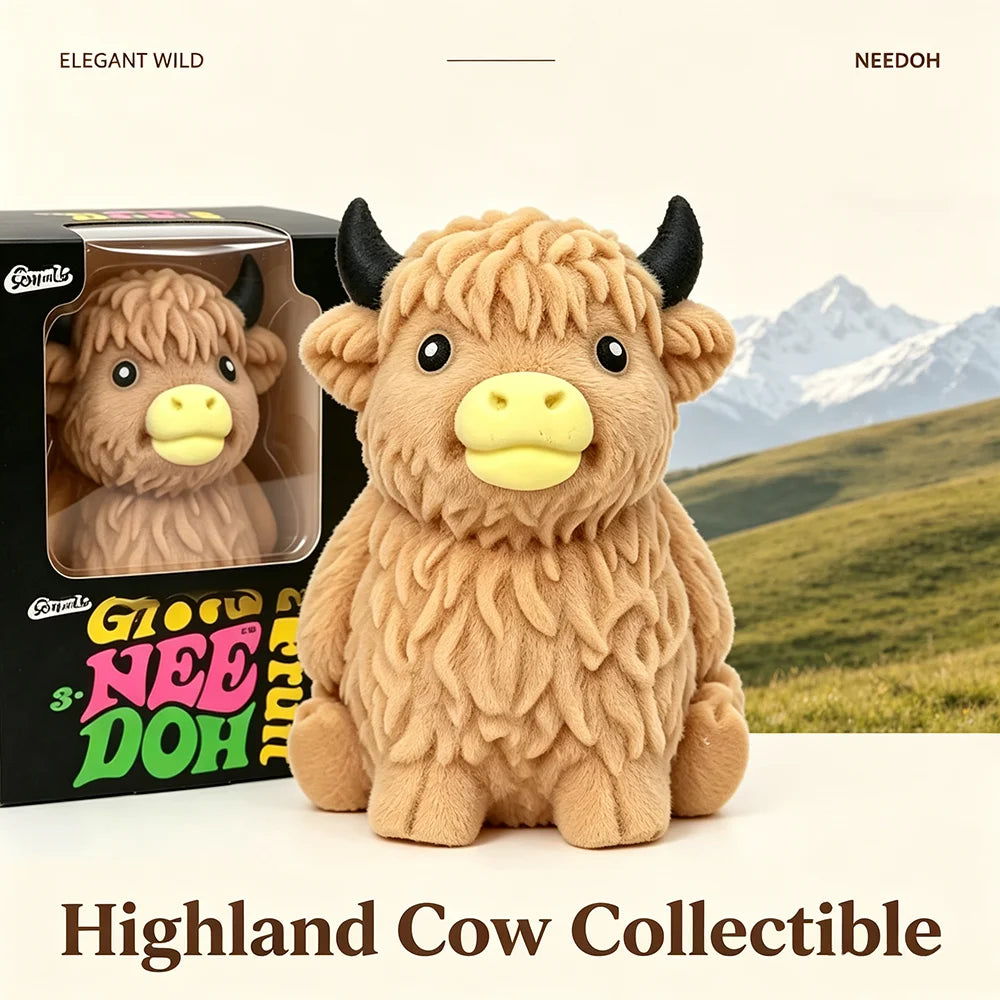 NEEDOH Mountain-Cow Squeeze Squishy Toy Slow-Rise Soft-Flour Feel Non-Stick Lightweight Calming Odor-Free Pliable Calming Fidget