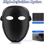 Led Mask with App Control Programmable, Lighted Mask Gesture Control Face Transforming , Light up Halloween Mask For Adults