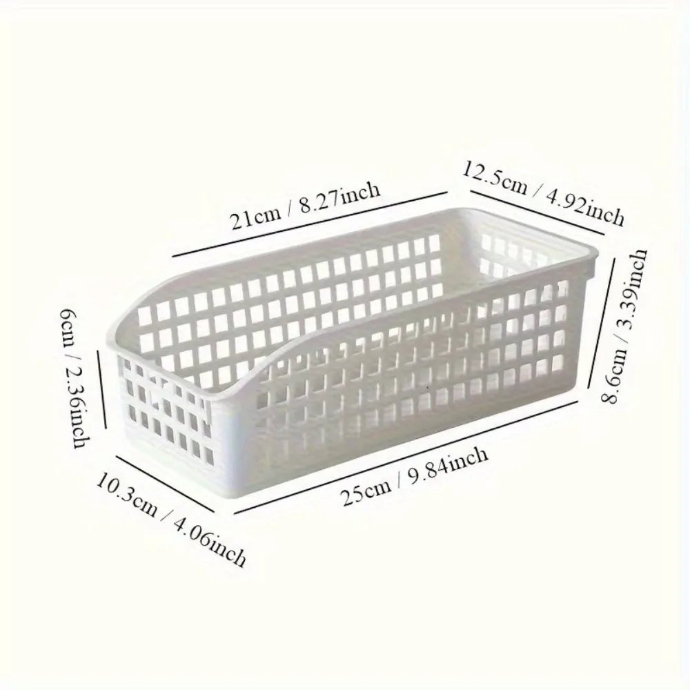 4pcs Stackable Storage Basket Set-Multifunctional Plastic Storage Box,Suitable for Books, Snacks,etc.Ideal Choice for Family