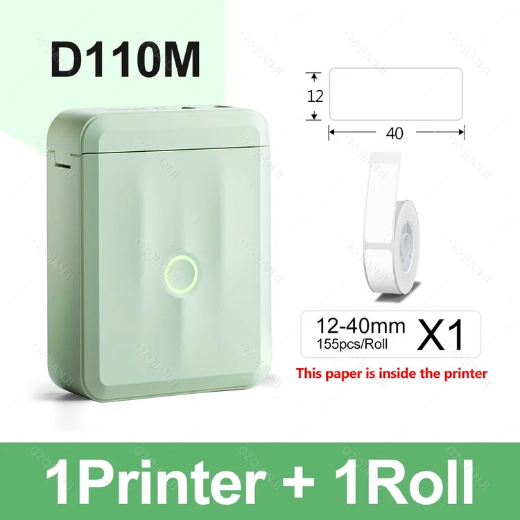 Niimbot D110 Label Printer Bluetooth Mini Adhesive Portable Smart Label Maker UV Without Ink For Office School Labeling Machine
