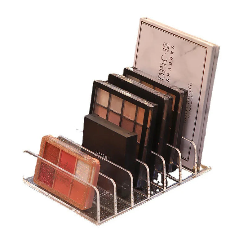 7-Compartment  Makeup Organizer Desktop Eye Shadow Palette Display Box Makeup Blush Cosmetics Shelf Make up Tools Storage Holder