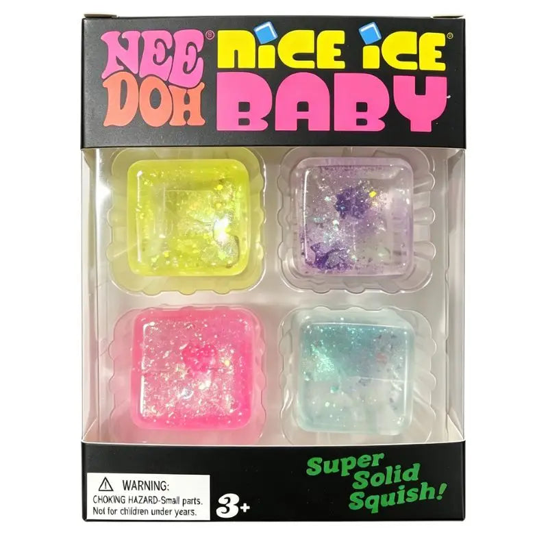 Mini 4 Pack Set Needoh Nice Ice Cube Slow Rebound Squishy Toys Sensory Toy Anti-Stress Party Favors Gifts Safe For Kids Adults