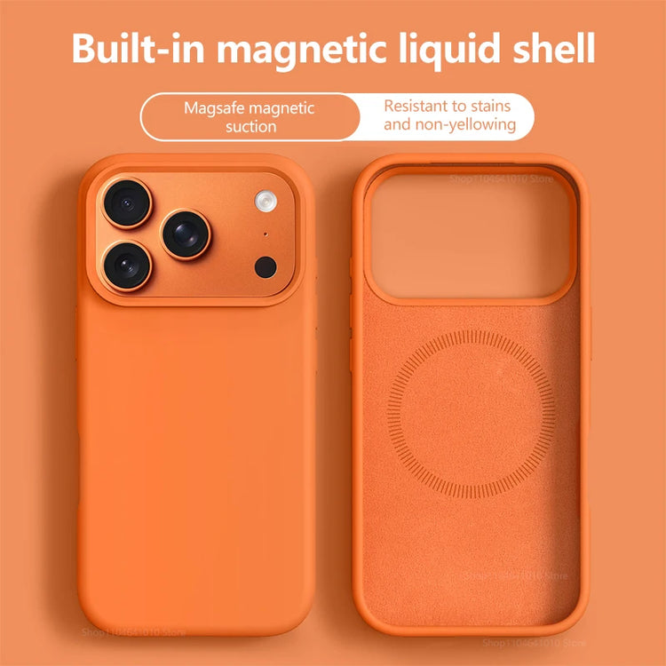 Original Magnetic Phone Case For iPhone 18 17 Pro Max Liquid Silicone Cases For iPhone 18 16 Pro Max 17Pro Air Soft Bumper Cover