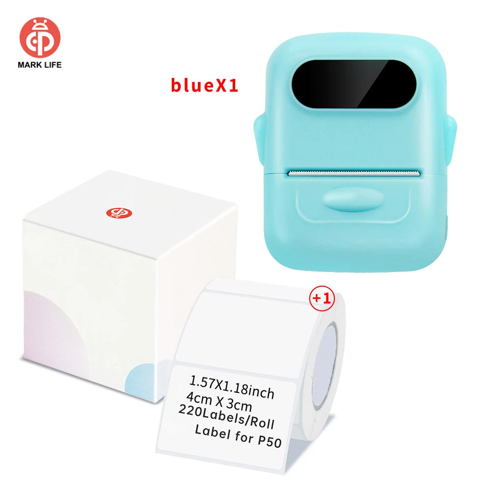 Marklife Thermal Label Printer P50 Bluetooth Sticker Printer Waterproof Tear-Resistant Stickers For Gift/Diy Creative/Marking
