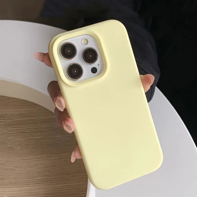 Dopamine-Inspired Silicone Solid Color Simple Fashion Phone Case for iPhone 18 17 Pro 16 Plus 16 18 Pro Max 15 14 13 12 11 Cover