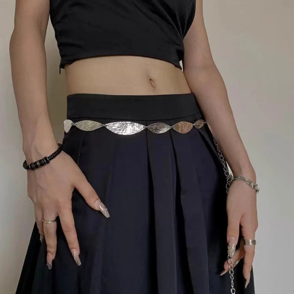 Retro Ethnic Style Waist Chain Metal Silver Bohemian Versatile Belt Dress Decoration Sweater Chain