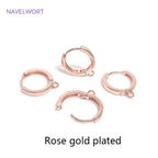 14K Gold Plated Brass Earrings Hooks Round Hoop Earrings,Earring Fixtures,Fasteners For Earrings,DIY Earring Making Accessories