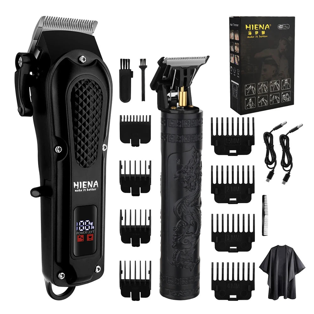 Hiena 212 Professional Hair Cutter Mans Hair Clipper Set Metal Electric Cordless Hair Trimmer for Barber LCD Display Hair Cutt