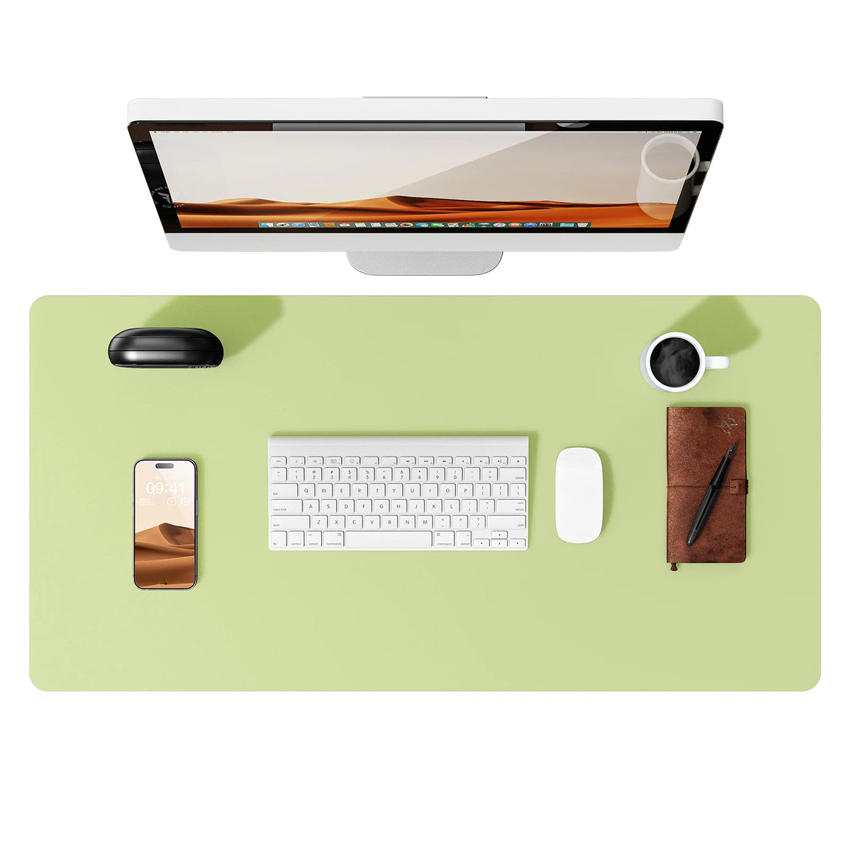 Large Mouse Pad,Office Desk Mat, Leather Desk Pad Protector, Non-Slip PU Leather Desk Blotter, Laptop Desk Pad