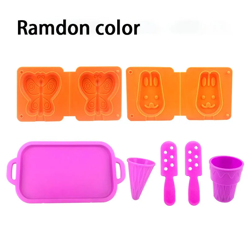 Playdough Ice Cream Mold for Kids Simulation Cookies Popsicle Party Play Plastics Clay Dough Tools Accessories Children DIY Toys
