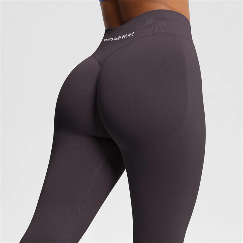 2026 Bum Shaping Leggings Women Seamless Sports Yoga Pants Low Ribbed Band Gym Clothes Fitness Workout Scrunch Butt Tight