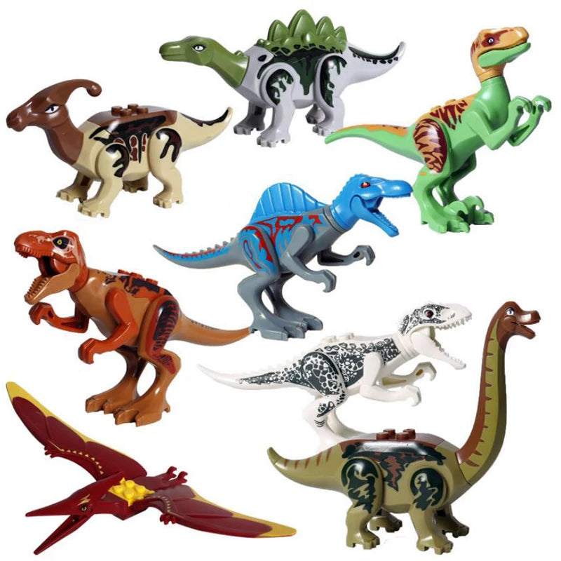 Jurassic Dinosaurs Spinosaurus Brick Figure Multiple Color Versions Articulated Limbs Collectible Dinosaur Toy Educational Toy