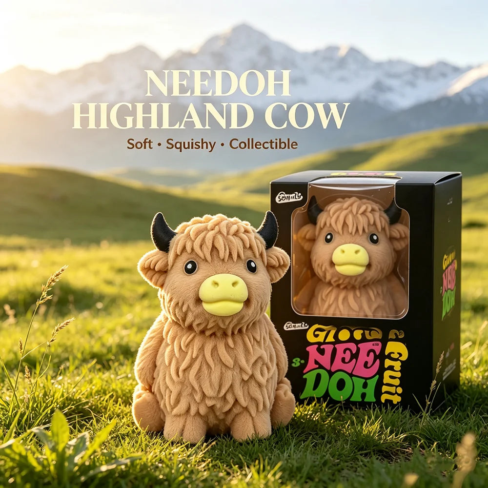 NEEDOH Mountain-Cow Squeeze Squishy Toy Slow-Rise Soft-Flour Feel Non-Stick Lightweight Calming Odor-Free Pliable Calming Fidget