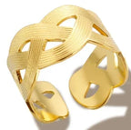High End Waterproof Hollow Stainless Steel Finger Ring Trendy for Women Personalize Jewelry Wholesale
