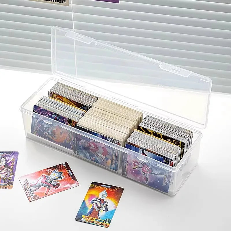 Clear Plastic Compartmentalized Organizer Box Holds 550+ Game Cards Storage Box With Adjustable Divider For Cards