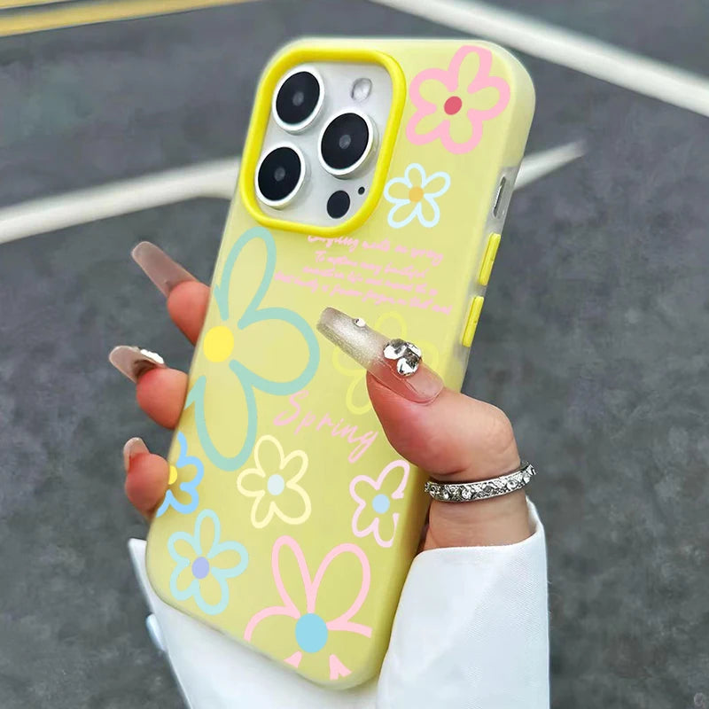 Spring Flower Pattern Phone Case For iPhone 18 17 16 Pro Max Cases iPhone 17e 16e 11 15 12 13 14 Pro Max Air X XR 7 8 Plus Cover