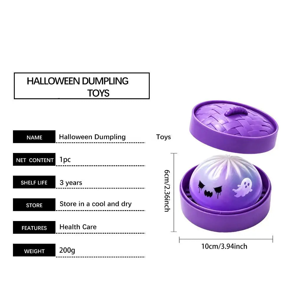 Halloween Dumpling Toy Pumpkin Squishy Toys Balls Glitter Slow Rising Pressure Stress Relief Fidget Toy for Party Adults Gift