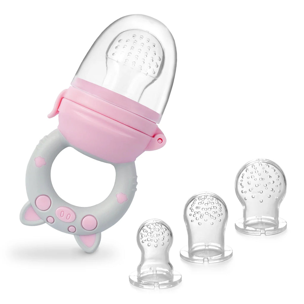 TYRY.HU 4pcs/set Silicone Fruit & Vegetable Feeder for Infants and Toddlers 6-36 months Food Grade Teething & Feeding Pacifier