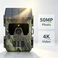 50MP 4K Solar Panel Hunting Camera Infrared Night Vision Monitoring Wildlife Trap Trail Camera Video Photo Recorder Cam