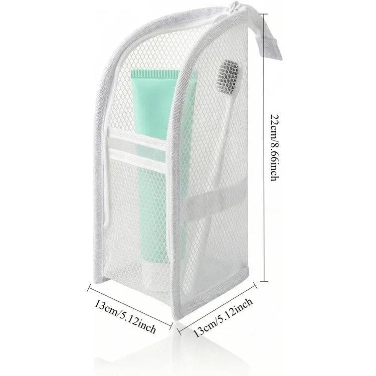Standing Mesh Toiletry Bag Portable EVA Waterproof Travel Foldable Toothbrush Cosmetic Organizer Women Bathroom Storage Pouch