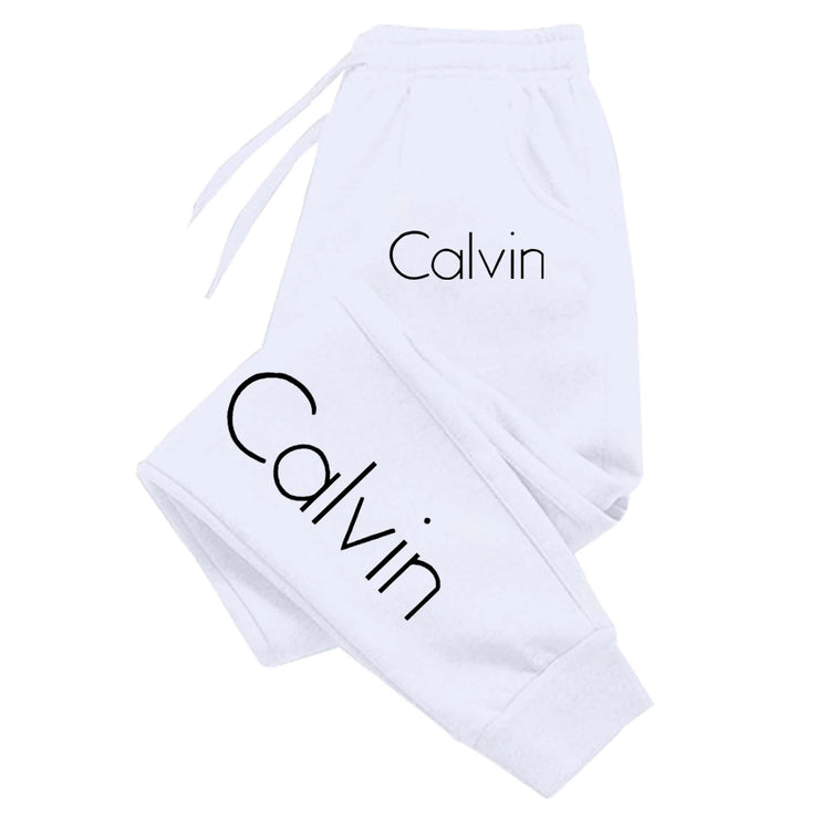 Casual Printed Sports Running Trousers Men Women Autumn Drawstring Long Pants Fitness Solid Sweatpants Unisex Gym Wear