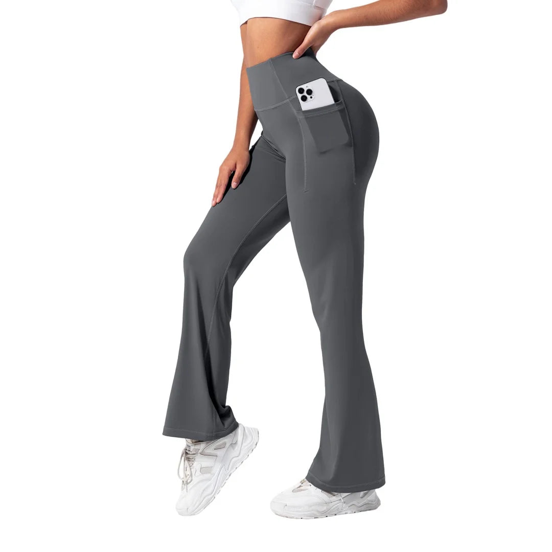 Women High Waist Flare Yoga Pants with Pockets Soft Stretchy Workout Leggings, Casual Athletic Bootcut Pants for Gym Daily Wear