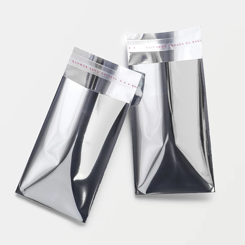 100pcs Aluminum Foil Silver Self-Adhesive Self-Sealing Packaging Bags, Documents, Postcards, Small Business Batch Packaging Bags