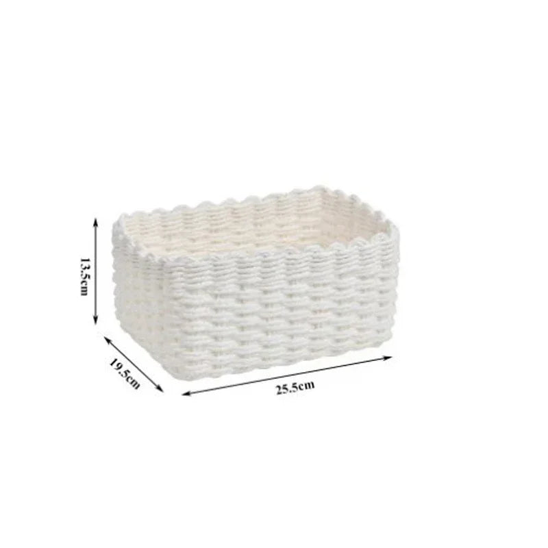 1/3pcs Handmade Straw Woven Soft Round Paper Rope Storage Basket for Organizing Decorative Storage Bins Office Storage Box