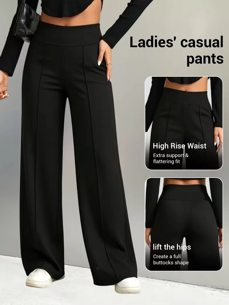 Women High Waist Wide Leg Sweatpants Spring Summer Solid Loose Straight Casual Jogger Lounge Long Pants