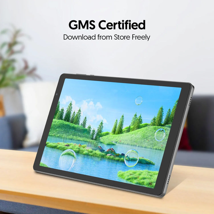 10-inch tablet, Android 14, quad-core processor, 4GB RAM (2GB+2GB expandable), 32GB storage, Wi-Fi, dual cameras, 6000mAh