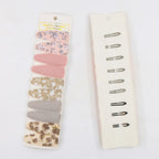10Pcs/Lot Ins 6cm Flower Print Cotton Alloy Hair Bow Snap Clips Set Fabric Plaid Bobby Hairpins Hairgrips Girls Kids Headwear