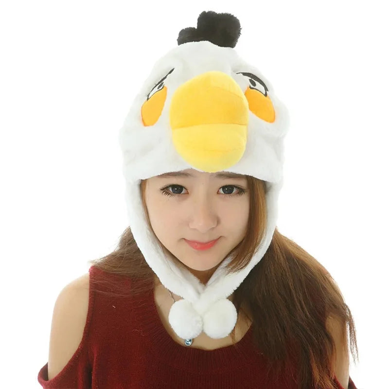Fashionable Children's Winter Hat Plush Tiger Head Design Scarf Neck Protection Halloween Performance Cap Kids Warm Cozy Hat