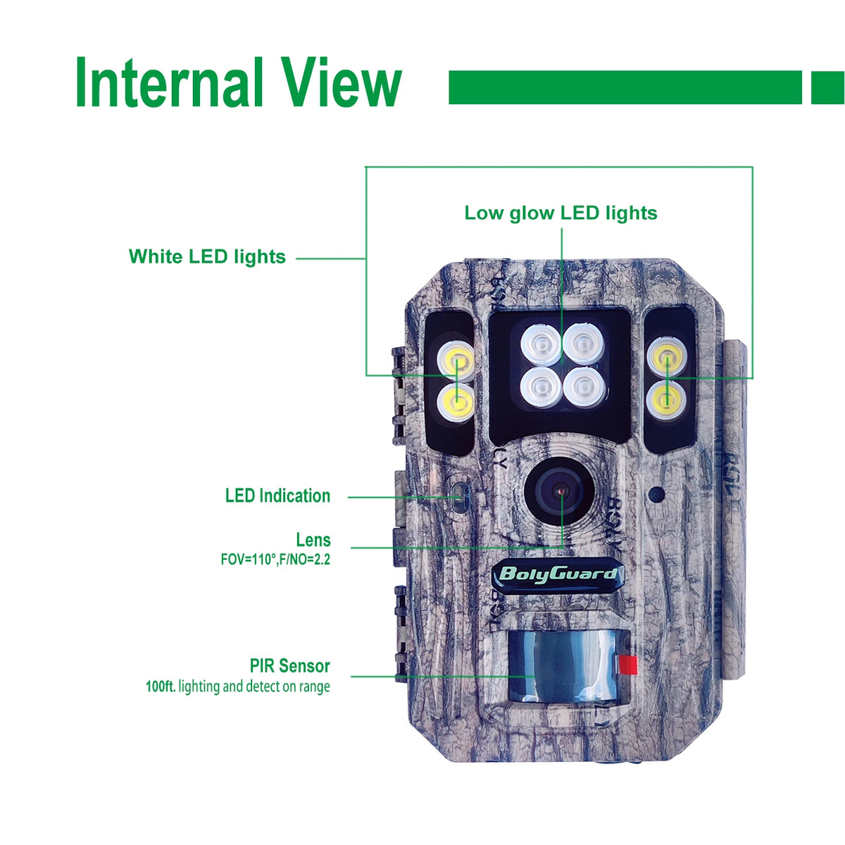 BolyGuard BG662-HQ 940nm Night Vision Invisible 4K Video 56MP Hunting Camera Portable Outdoor Trail Camera Gift SD Card