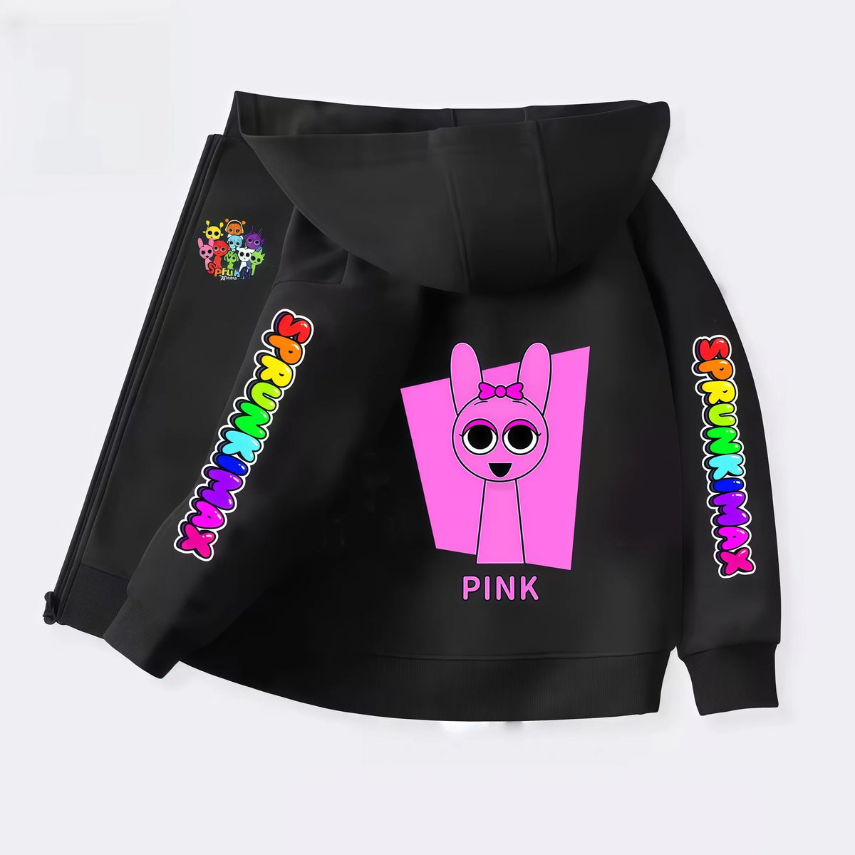 Sprunki Zipper Hoodies for Children Incredibox Anime Figures Girl Sweatshirt Kids Spring Autumn Pullover Gift Boys Clothes 4-14Y