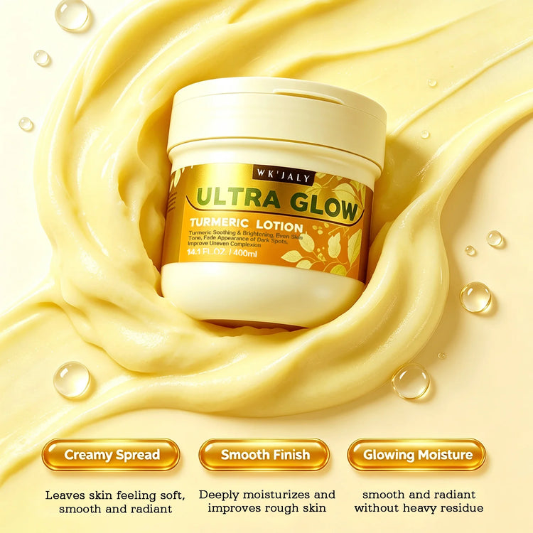 WK JALY Ultra Glow Turmeric Body Lotion, Brightening, Even Skin Tone, Deeply Moisturize Skin, Fade Dark Spots, Hyperpigmentation
