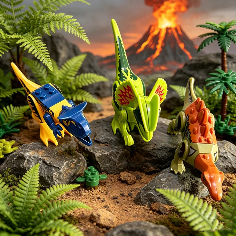 Dinosaur Figures World Building Blocks Set Jurassic Dino Model Educational STEM Bricks DIY Assemble Toys for Kids Birthday Gifts
