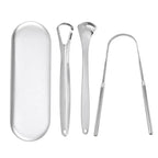 1/3/4pcs Premium Metal Tongue Scraper Cleaner for Adults & Kids Portable Stainless Steel Tongue Scrapers Brushes for Removing